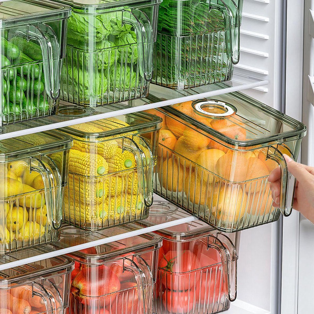 Cabezant fridge drawer kitchen home removable eco-friendly anti-slip with handle storage organizer
