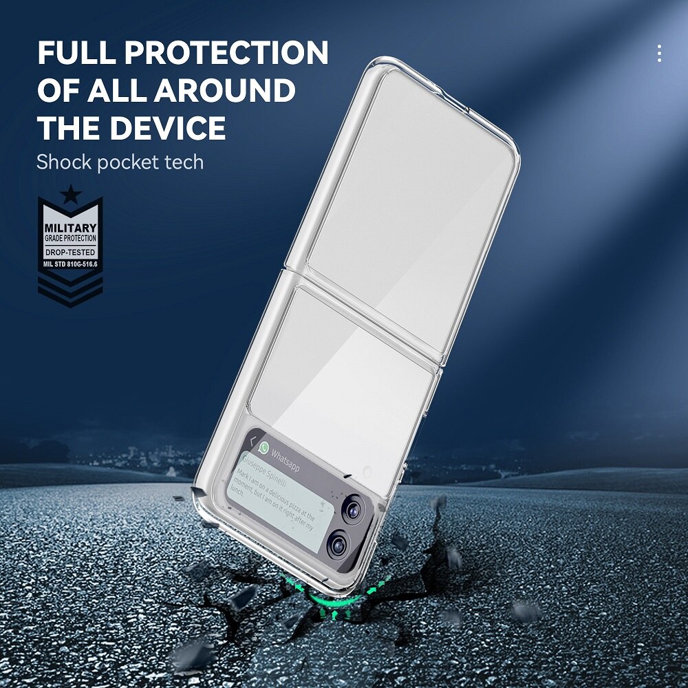 Ốp điện thoại siêu mỏng dạng gập trong suốt chống sốc cho Samsung Galaxy Z Flip 3 5G