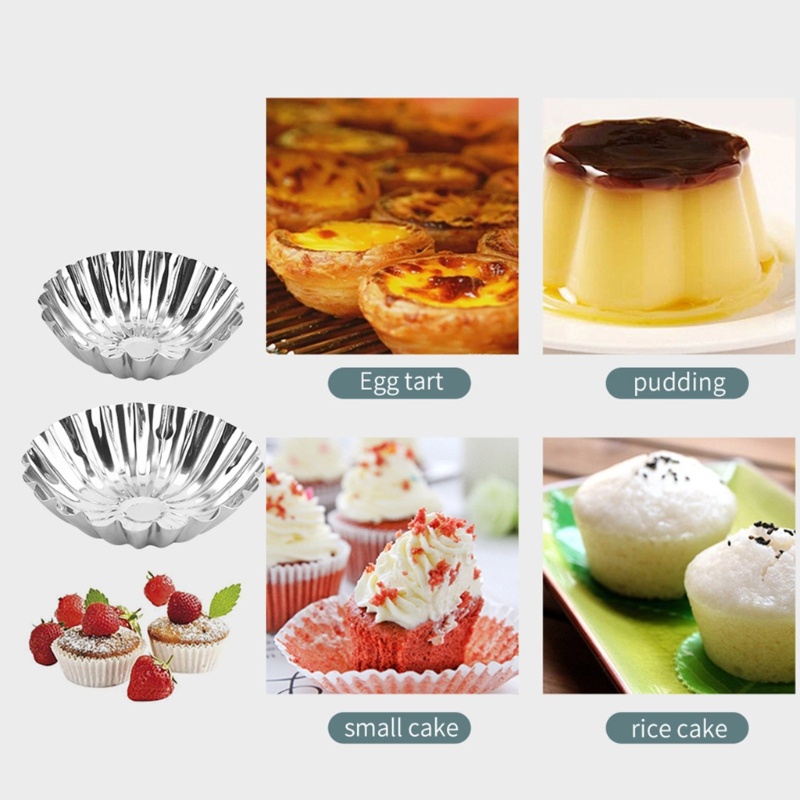 Khuôn Làm Bánh Tart Trứng Mini Bằng Thép Không Gỉ
