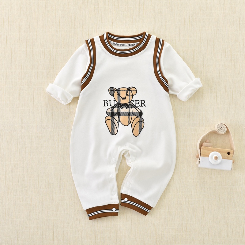 Áo Liền Quần Tay Dài Bằng Cotton Thời Trang Mùa Thu Mới Cho Bé Trai 0-18 Tháng Tuổi