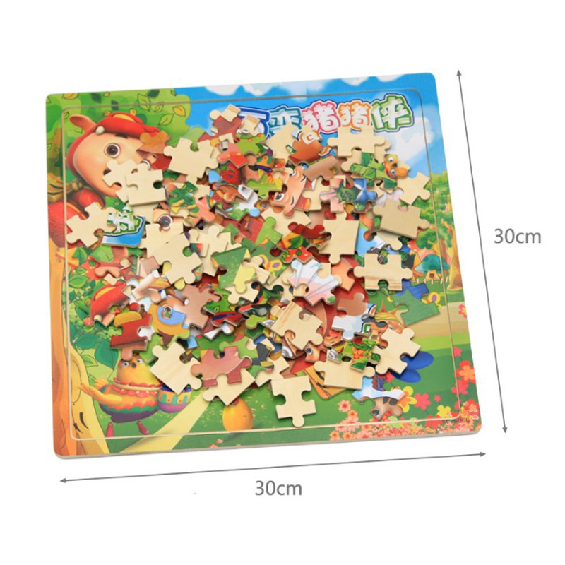Đồ chơi tranh ghép hình 100 miếng gỗ puzzle - Bộ ghép hình - Đồ chơi xếp hình