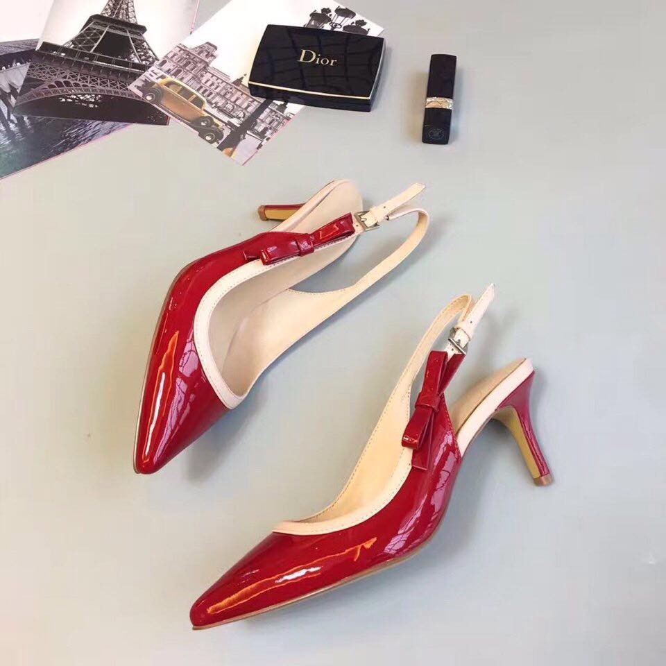 giầy cao gót nữ Ann Taylor Slingback da thật