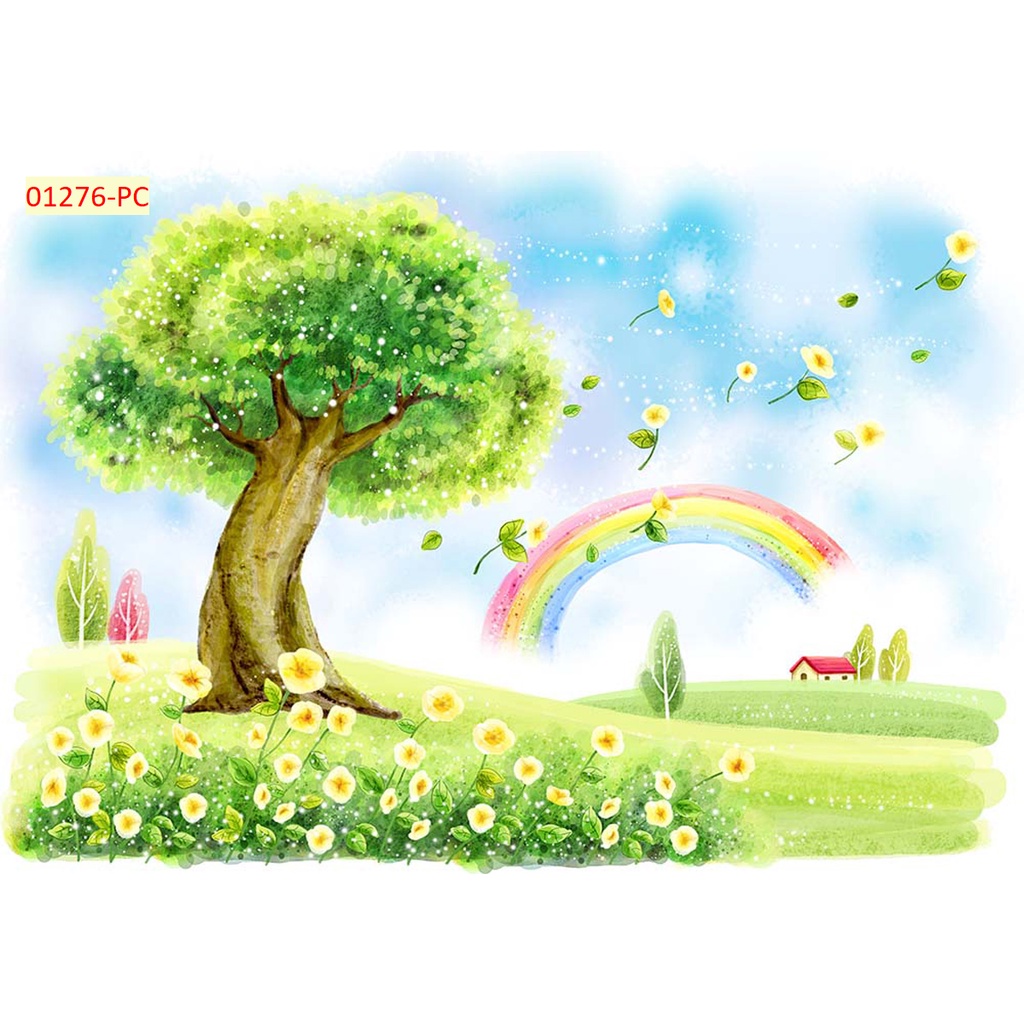 Tranh dán phòng khách, phòng ngủ, phòng ăn chủ đề thiên nhiên tươi xanh