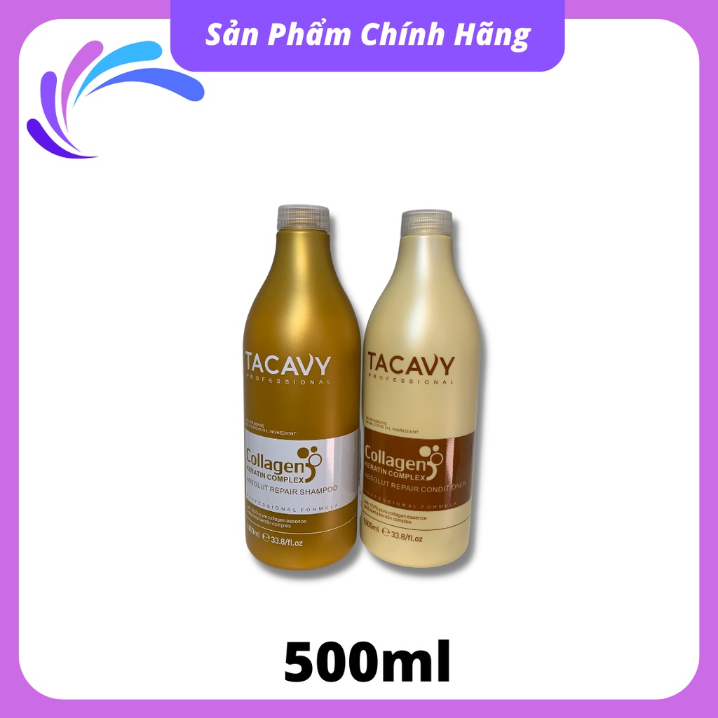 Dầu gội xả TACAVY 500ml 1000ml giảm gãy rụng phục hồi tóc hư tổn khô xơ hàng chính hãng