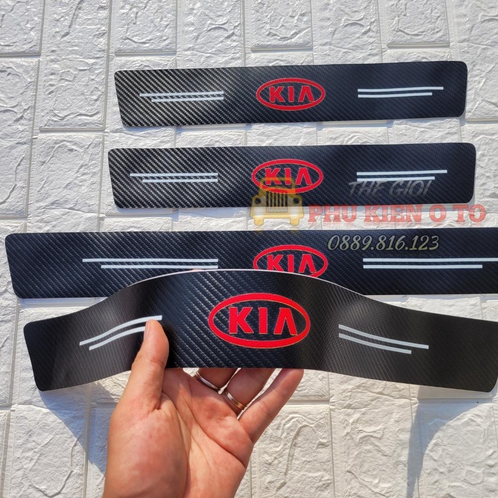 KIA - Bộ Miếng Dán Chống Trầy Xước Có Logo Hãng KIA Bảo Vệ Bậc Cửa Và Dán Cốp Xe Hơi, Xe Ô Tô