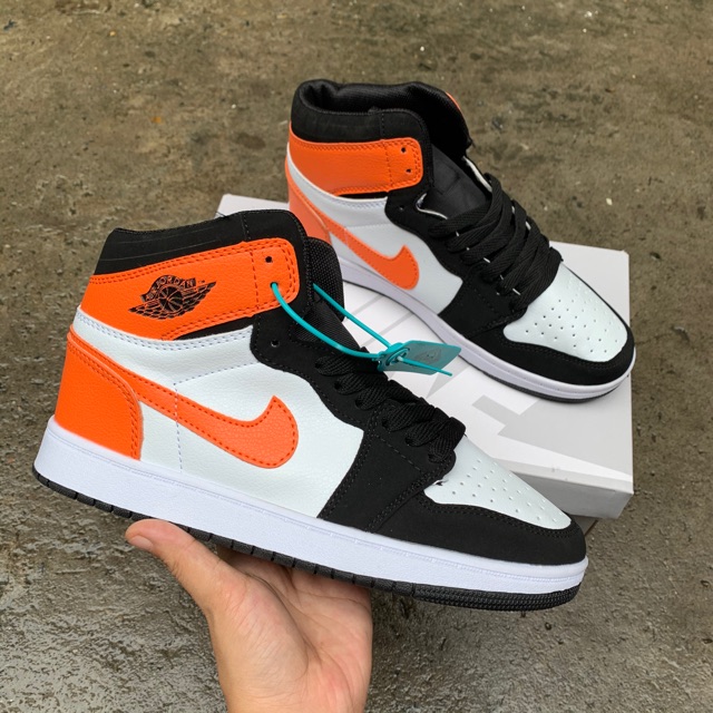 ( Tag+Bill+Fullbox) Giày AIR JORDAN 1 High Retro Cao Cổ Đen Cam Chất Đẹp Giá Rẻ [Freeship]