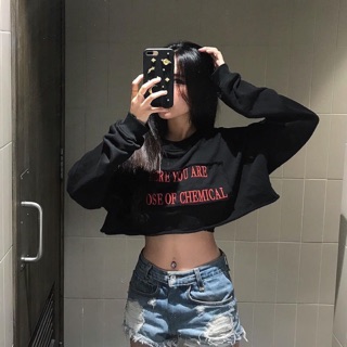 Áo croptop dài tay bo ống HERE YOU ARE dưới 60kg