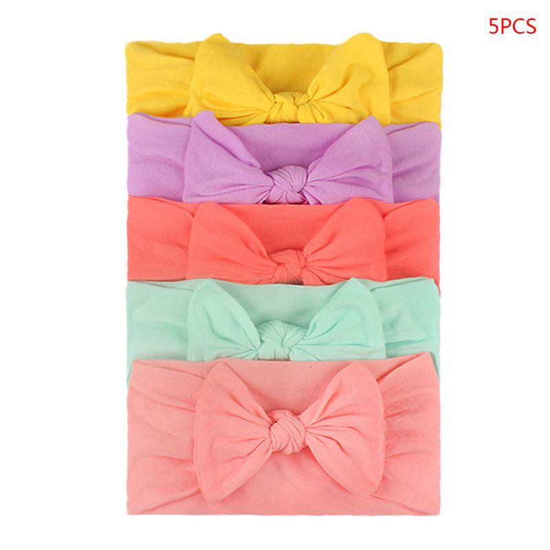 Set 5 Băng Đô Nơ Co Giãn Đáng Yêu Cho Bé Gái