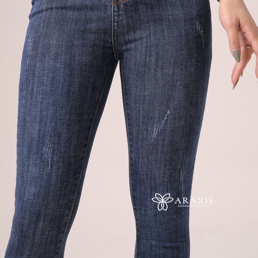 Quần Jean Skinny Nữ Lưng Cao Araxie Quần bò nữ ôm cạp cao màu xanh xước Co Giãn 4 Chiều Tôn Dáng JASKX10 | BigBuy360 - bigbuy360.vn