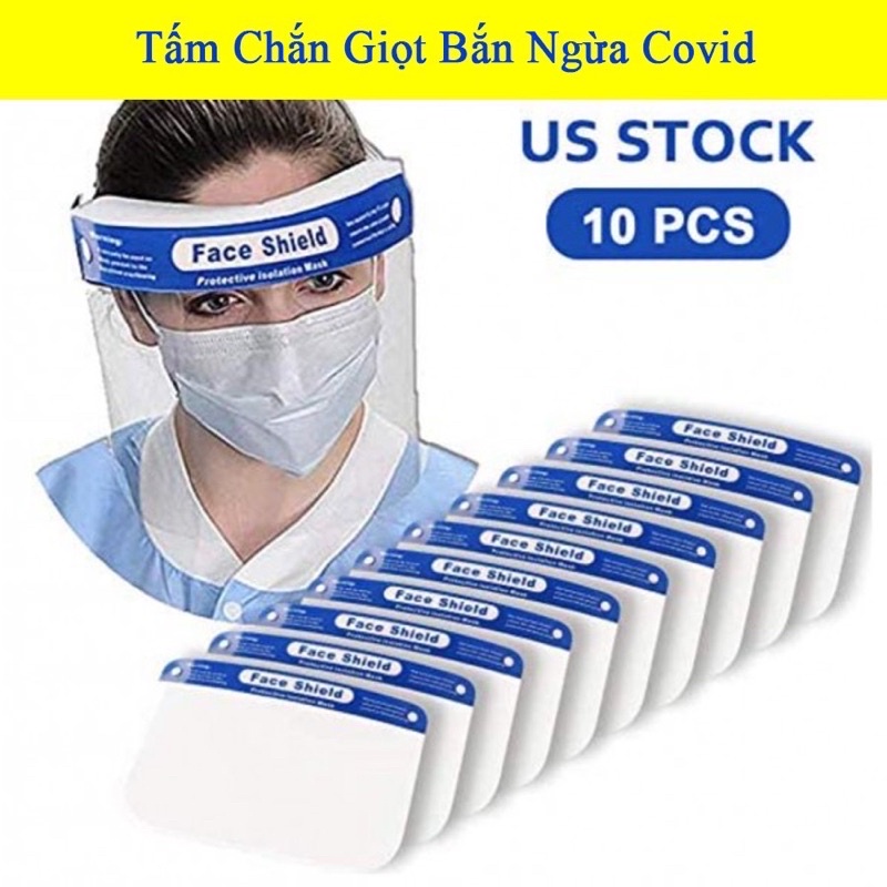 Kính chống giọt bắn, tấm chắn che mặt phòng dịch người lớn trẻ em đeo đều vừa