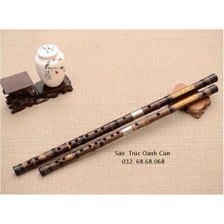 Sáo dizi trúc tím khớp kép inox_Sáo Trúc Oanh Cún