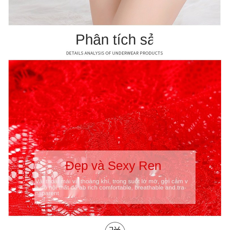 Eo Quần Lót Nữ Phối Ren Sexy Lưới Rỗng Nóng Trong Suốt Bông Siêu Mỏng Kích Thước Lớn Hàng Loạt