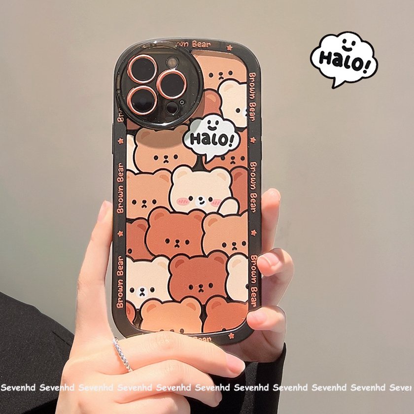 Ốp Điện Thoại Mềm Trong Suốt In Hình Gấu Nâu Hoạt Hình Cho iPhone 14 13 12 11 Pro Max X XR Xs Max 8 7 Plus SE 2020
