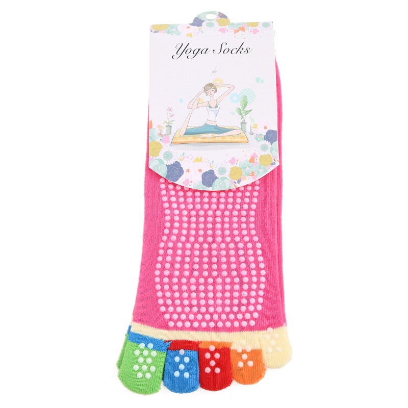 Xiangbao Vớ Yoga Co Giãn Năm Ngón Chống Trượt Cầu Vồng Nhiều Màu Sắc Với Tay Cầm Silicone Dành Cho Nữ