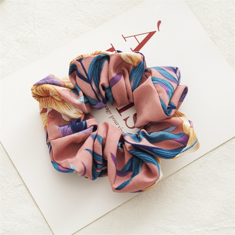 Dây Buộc Tóc Họa Tiết Hoa Nhiều Màu Sắc Phong Cách Retro Thời Trang Cho Nữ