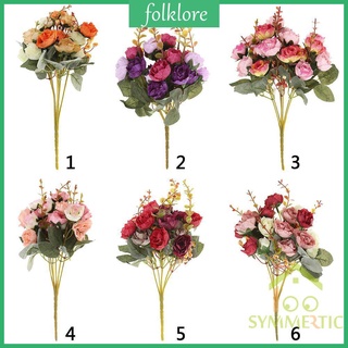 Bó 21 Bông Hoa Hồng Giả Bằng Lụa Dùng Trang Trí