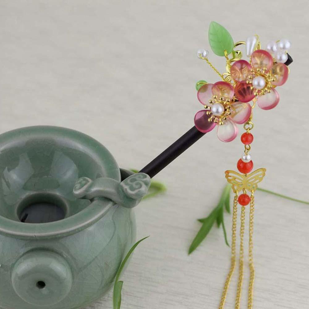 Trâm Cài Tóc Hình Hoa Phối Tua Rua Phong Cách Cổ Điển Cho Nữ