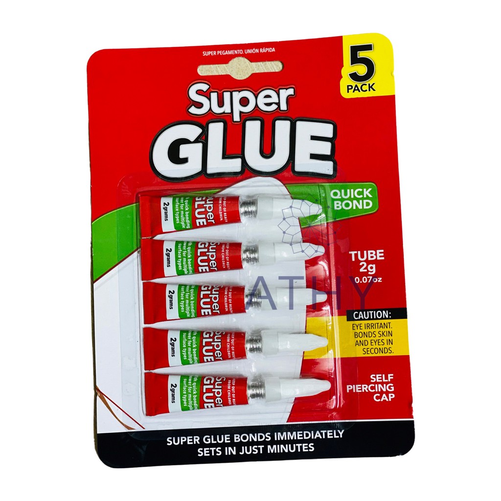 BỘ 5 ỐNG KEO ĐA NĂNG DÁN GỖ NHỰA SẮT KIM LOẠI DÉP, combo 5 tuýp keo siêu dính nhanh khô super glue quick bond