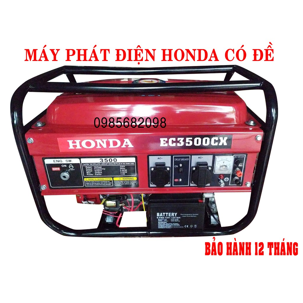 Máy phát điện HDA Có Đề Nổ 3,5kw ,Máy phát điện Gia Đình EC3500CX Giật Tay công suất 3.5kW