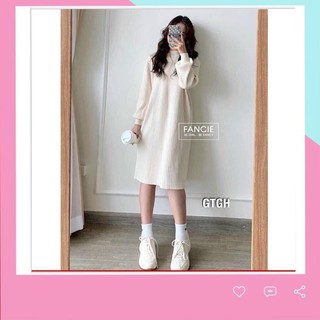 Váy Len Dáng Rộng Cổ Lọ Tay Bồng Cực Xinh M015 - Teen Fashion