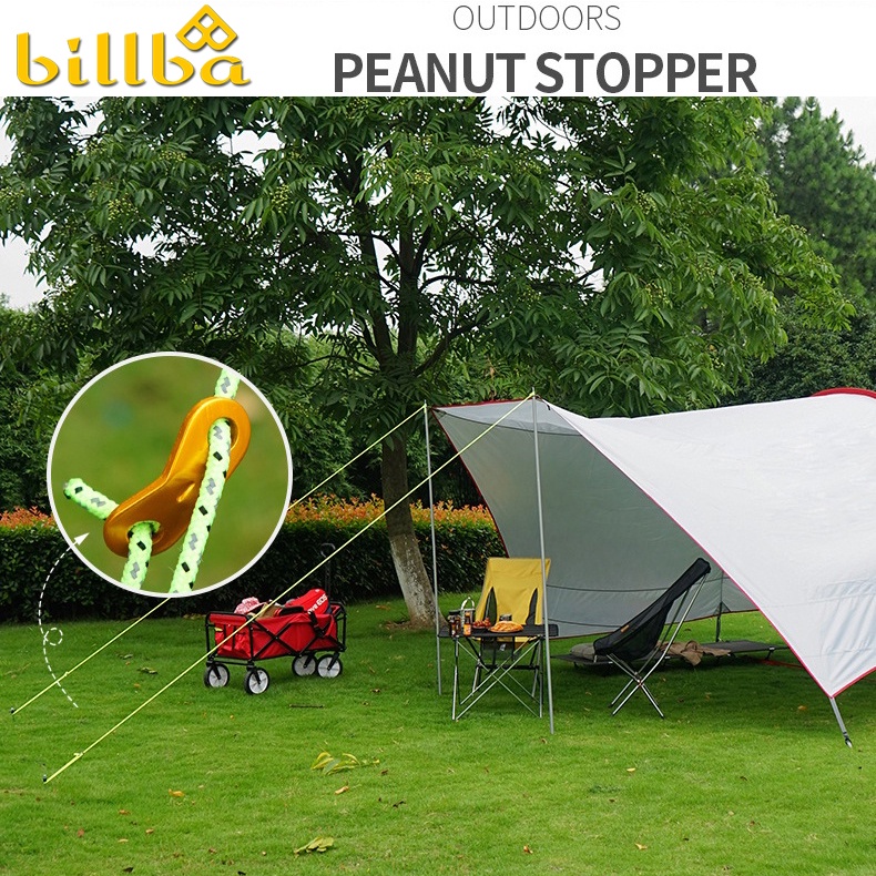 Set 10 khóa căng dây dựng lều bằng hợp kim nhôm 2 lỗ thông dụng dùng đi du lịch dã ngoại cắm trại BB1271 - Billba Campin