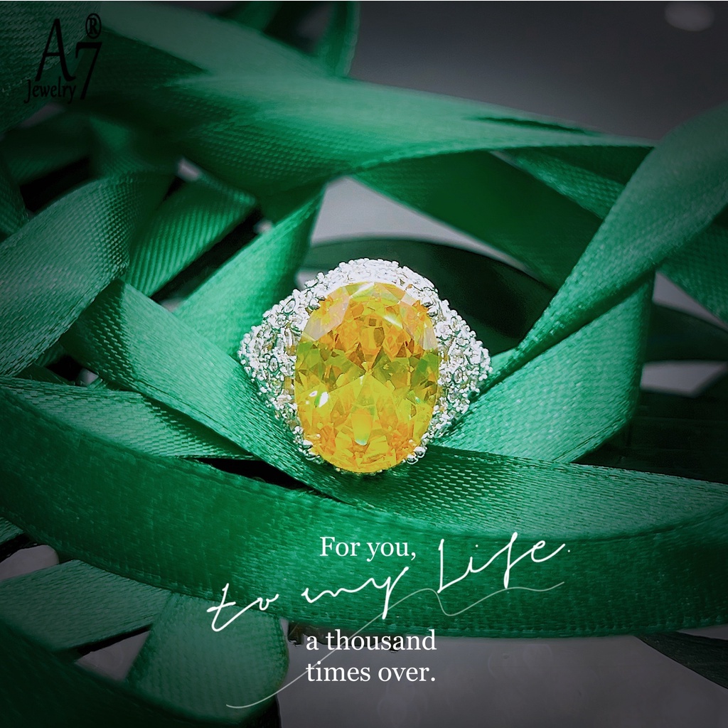 Nhẫn Hở Khảm Đá Kim Cương Vàng A7 Bằng Carbon Cao Cấp Cho Nữ