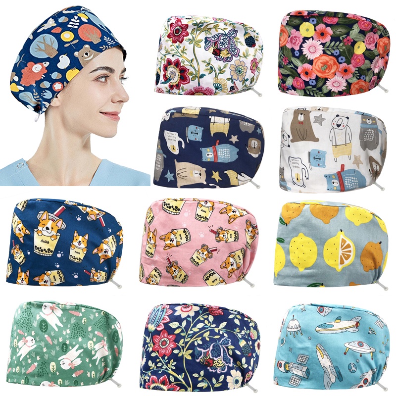 Nón Cotton Mềm Thoáng Khí In Họa Tiết Trái Cây Động Vật Hoạt Hình Có Thể Điều Chỉnh Cho Unisex
