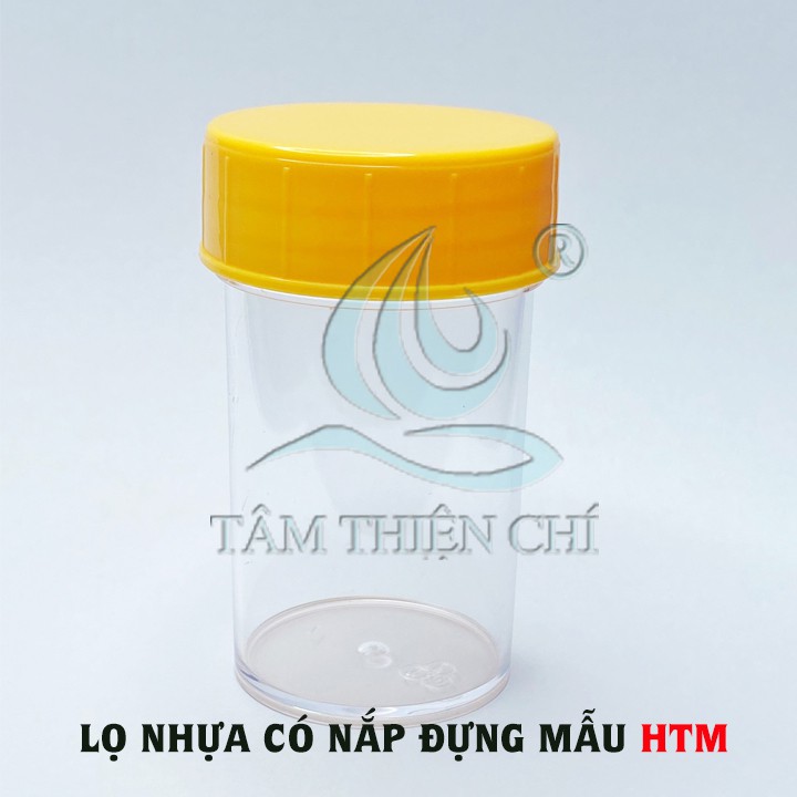 Lọ nhựa đựng mẫu nắp vàng không nhãn túi 5 cái
