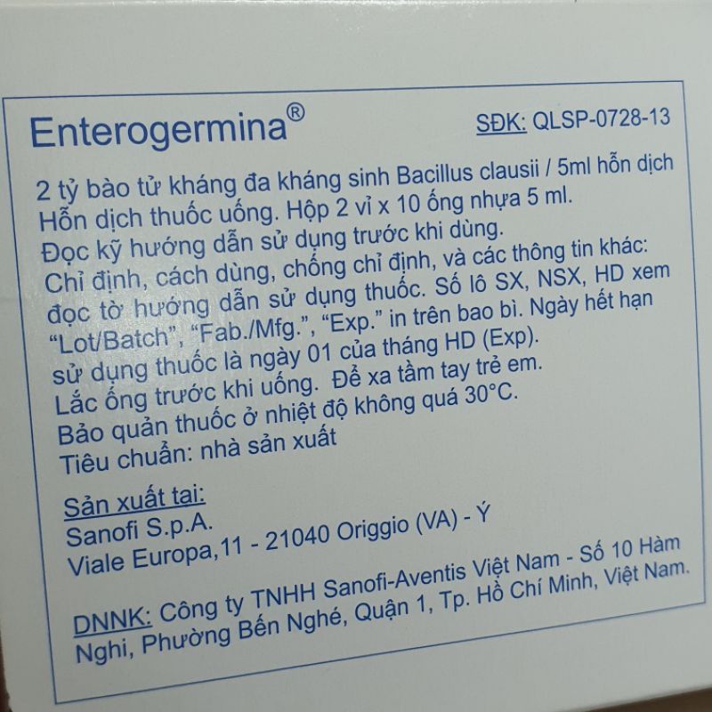 Men vi sinh Enterogermina  - Tampharma