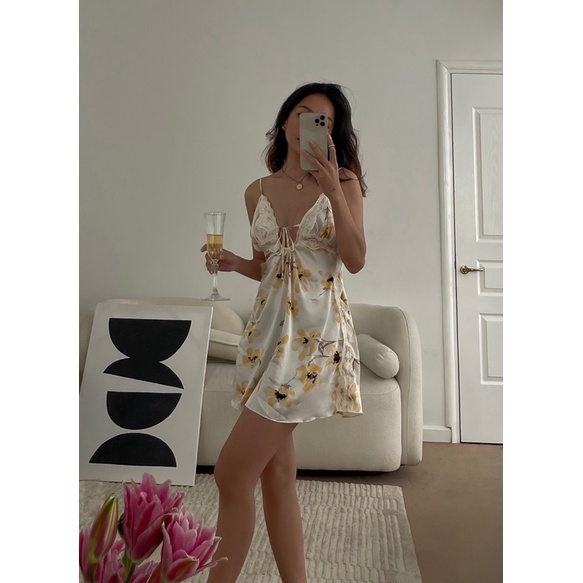 LACE - Váy ngủ hoa lụa cao cấp Sessi