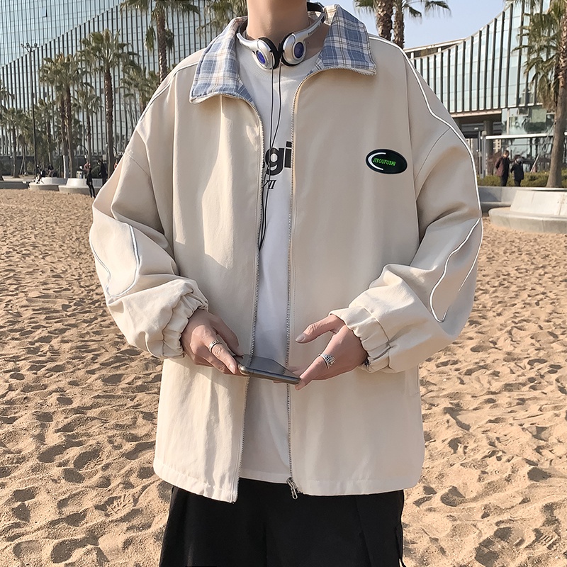 ✦ AFFLIGA ✦Áo khoác dáng rộng màu trơn thời trang thu đông phong cách Hàn Quốc cho nam size M-2XL
