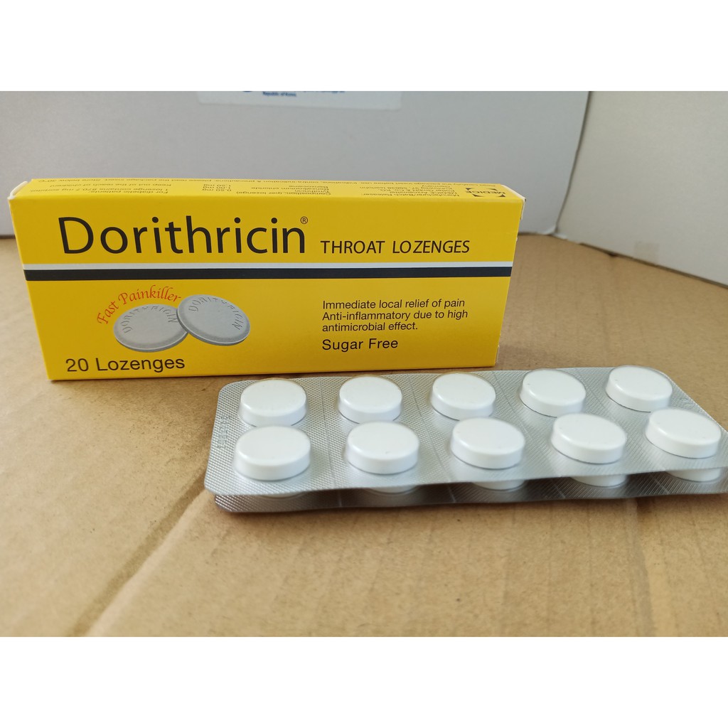 Viên ngậm kháng khuẩn Dorithricin hộp 20 viên giảm viêm họng