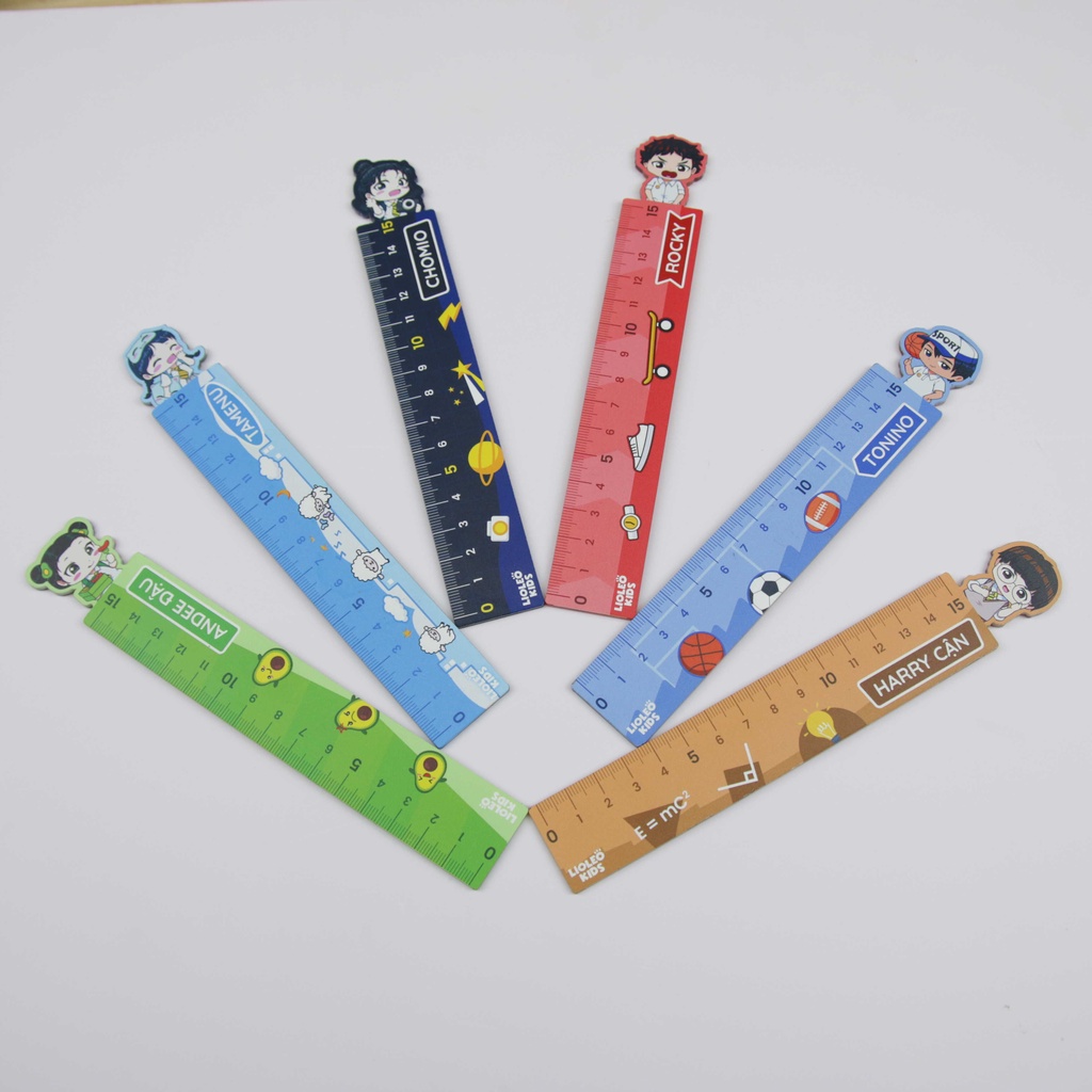 Thước kẻ hình nhân vật Lioleo Kids nhựa PVC 15cm