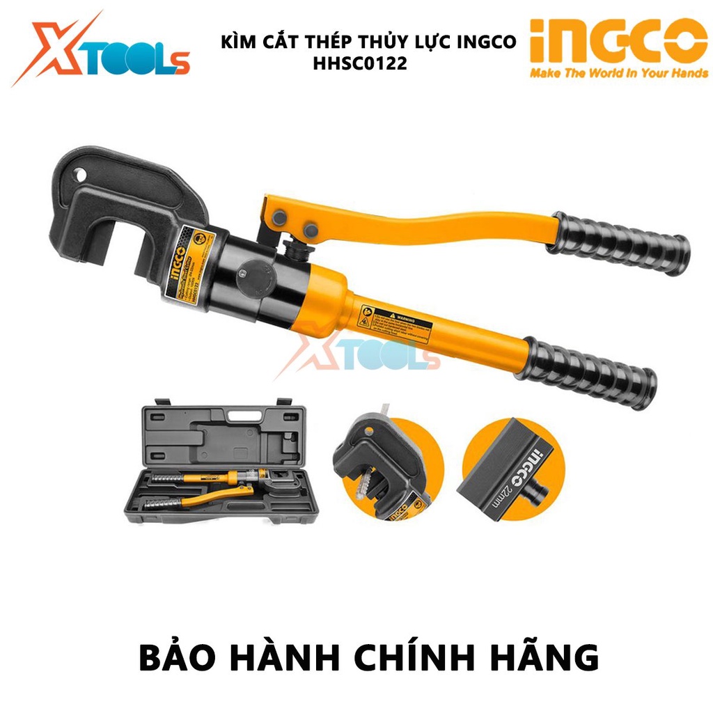 Kìm uốn thép thủy lực INGCO HHSC0122 | kìm ép cốt thủy lực Phạm vi cắt: φ4-φ22mm Lực cắt: 100kN hỗ trợ cho việc uốn cáp