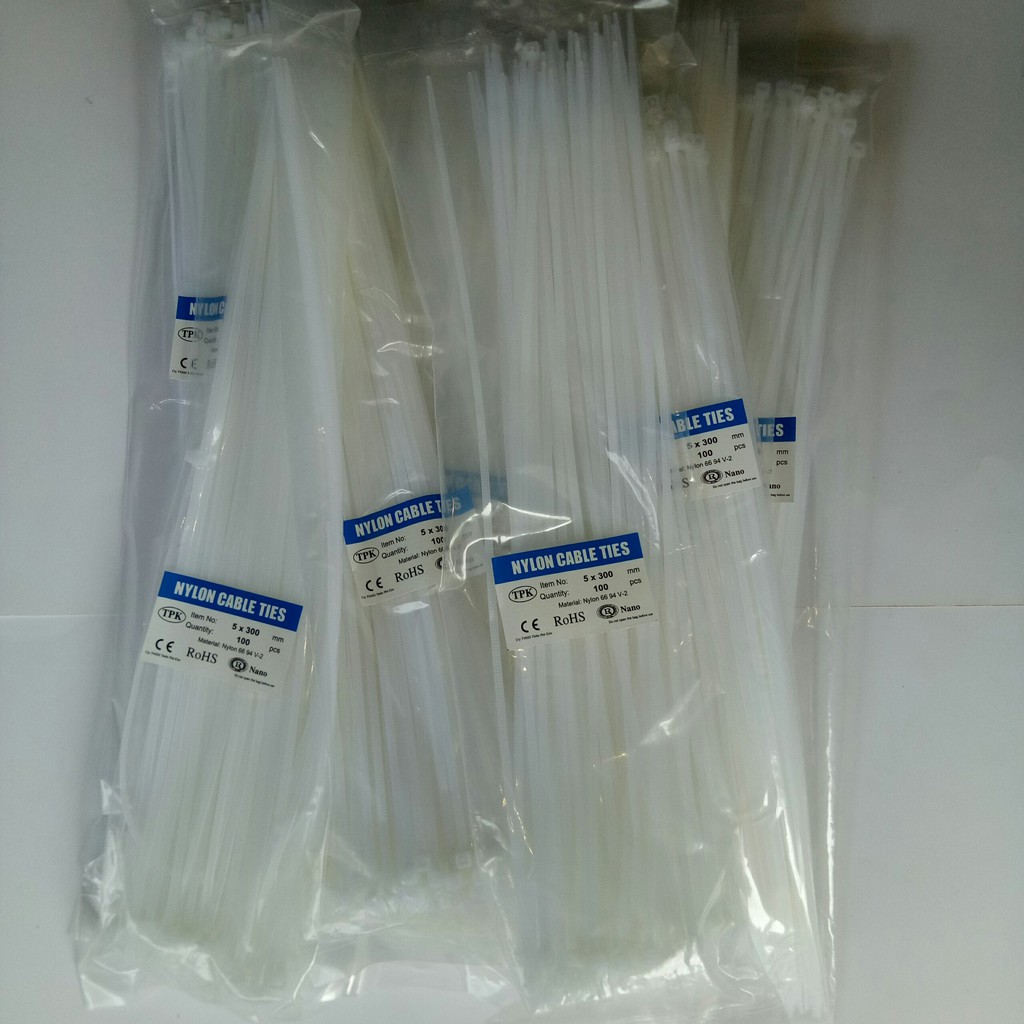 10 Bịch Dây Rút Nhựa 3 Tấc 30cm  Màu Trắng