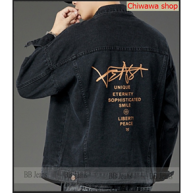 [Bigsize] Áo khoác jean nam Vesast form rộng màu đen mẫu mới độc đáo chỉ có tại Chiwawa Shop