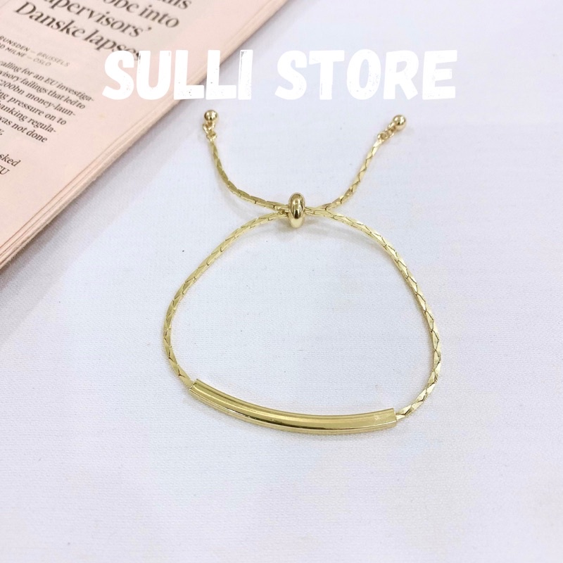 Vòng tay lắc tay nữ Gold bar dây rút khắc tên theo yêu cầu freesize Sulli store