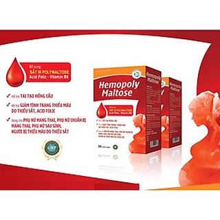 VIÊN UỐNG BỔ MÁU HEMOPOLY MALTOSE – BỔ SUNG SẮT III POLYMALTOSE, ACID FOLIC - KHÔNG NÓNG KHÔNG TÁO BÓN
