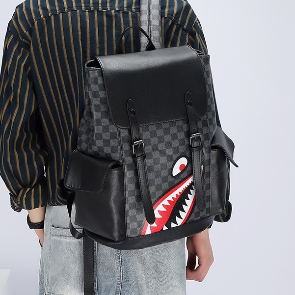 Balo da nam nữ đẹp thời trang ulzzang cặp đi học lv cao cấp đựng laptop phong cách đeo vai unisex chống nước