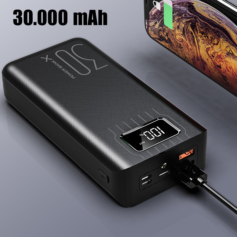 Pin Sạc Dự Phòng💥BH 1 Năm💥Sạc Dự Phòng 30000mah Tích Hợp Công Nghệ Sạc Nhanh Với Dung Lượng Cực Khủng