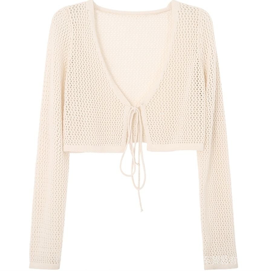 Áo Cardigan Dệt Kim Mỏng Cổ Chữ v Chống Nắng Thời Trang Mùa Hè Hàng Mới Dành Cho Bạn Nữ 2022