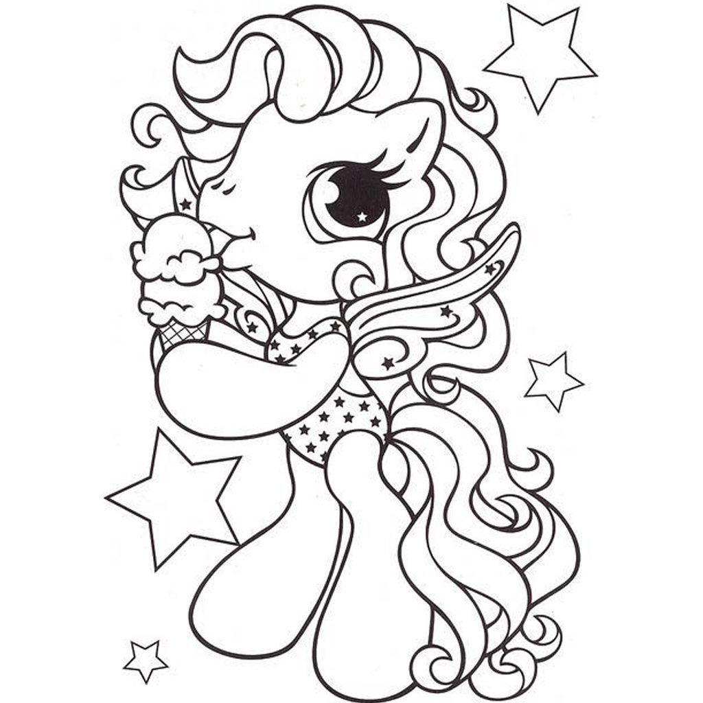 Bộ Tranh tô màu Pony cho bé tập tô màu