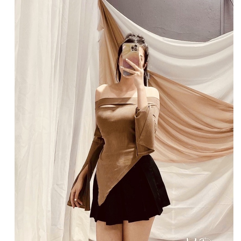 [Mã 11FASHIONSALE1 giảm 10K đơn 50K] Áo Thun Body Dài Tay Vạt Chéo Nhún EO | BigBuy360 - bigbuy360.vn