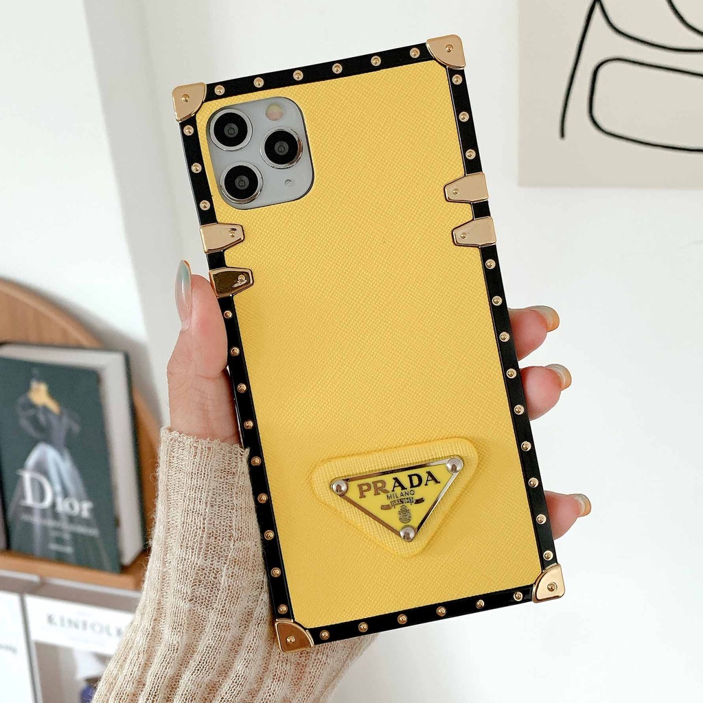 Ốp Điện Thoại Hình Vuông Màu Cam Thời Trang Cho iPhone 13promax 12 11 xsmax xr xs 7P