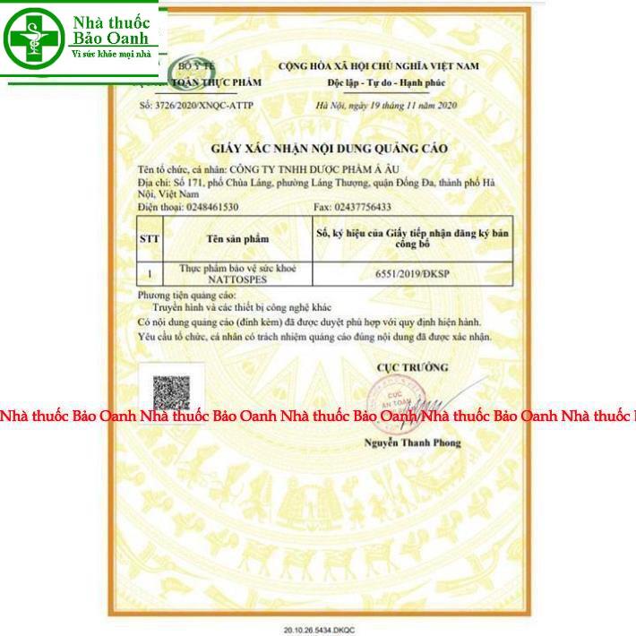 Nattospes  Tặng Kèm Hộp 30 Viên - Viên Uống Hỗ Trợ GiảmTai Biến Mạch Máu Não