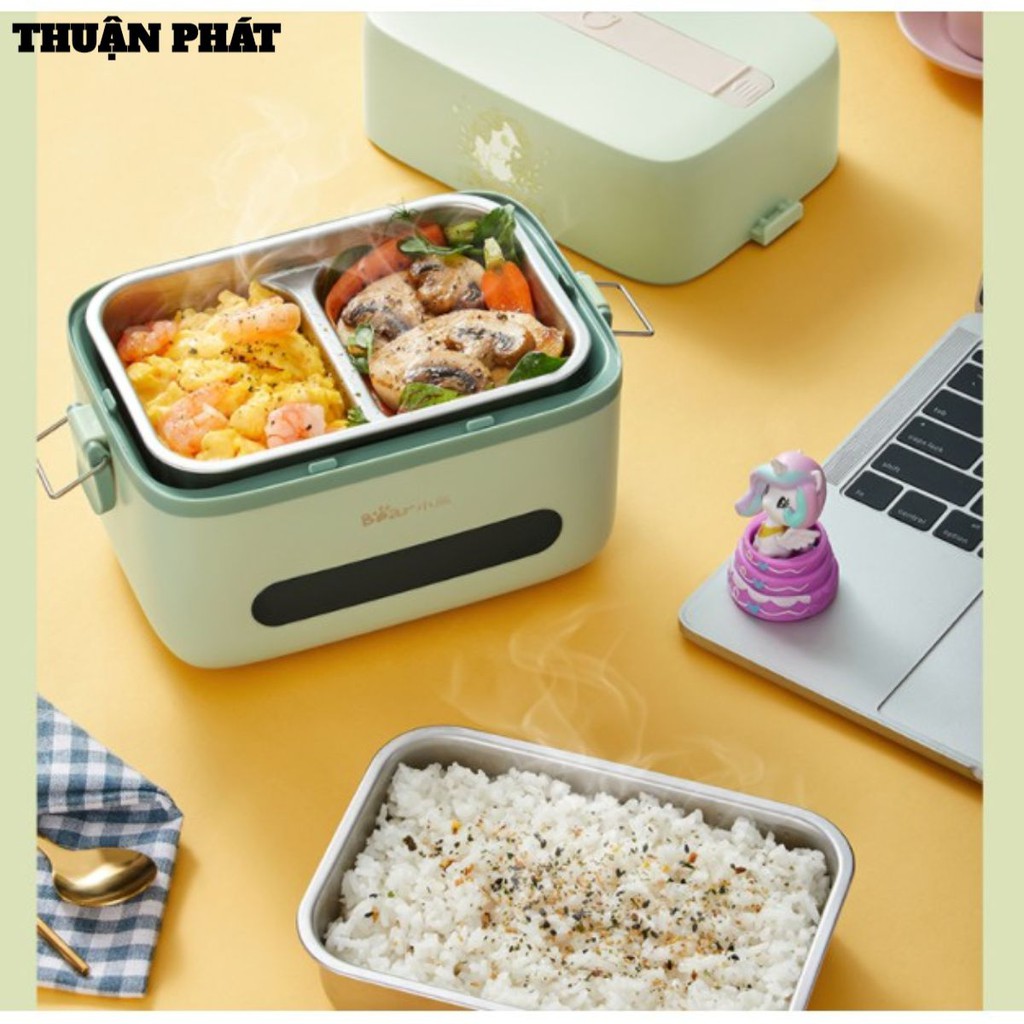 Hộp cơm cắm điện Bear DFH-B15Q1, nấu chín, hâm nóng và giữ nhiệt cho thức ăn, sử dụng inox cao cấp 304