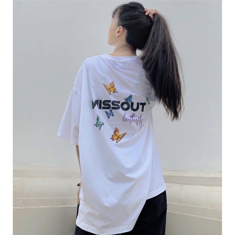 Áo thun tay lỡ ulzzang nam nữ form rộng MISS.OUT  áo cộc tay không cổ basic unisex áo đôi cọc tay