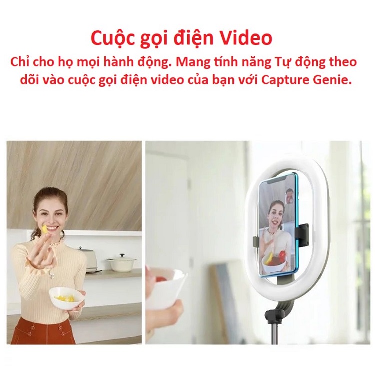 Đèn Livestream A10 Thông Minh, Kiêm Kẹp Điện Thoại, Tự Nhận Diện Khuôn Mặt, Xoay 360 Độ - Chụp Ảnh - Quay Video