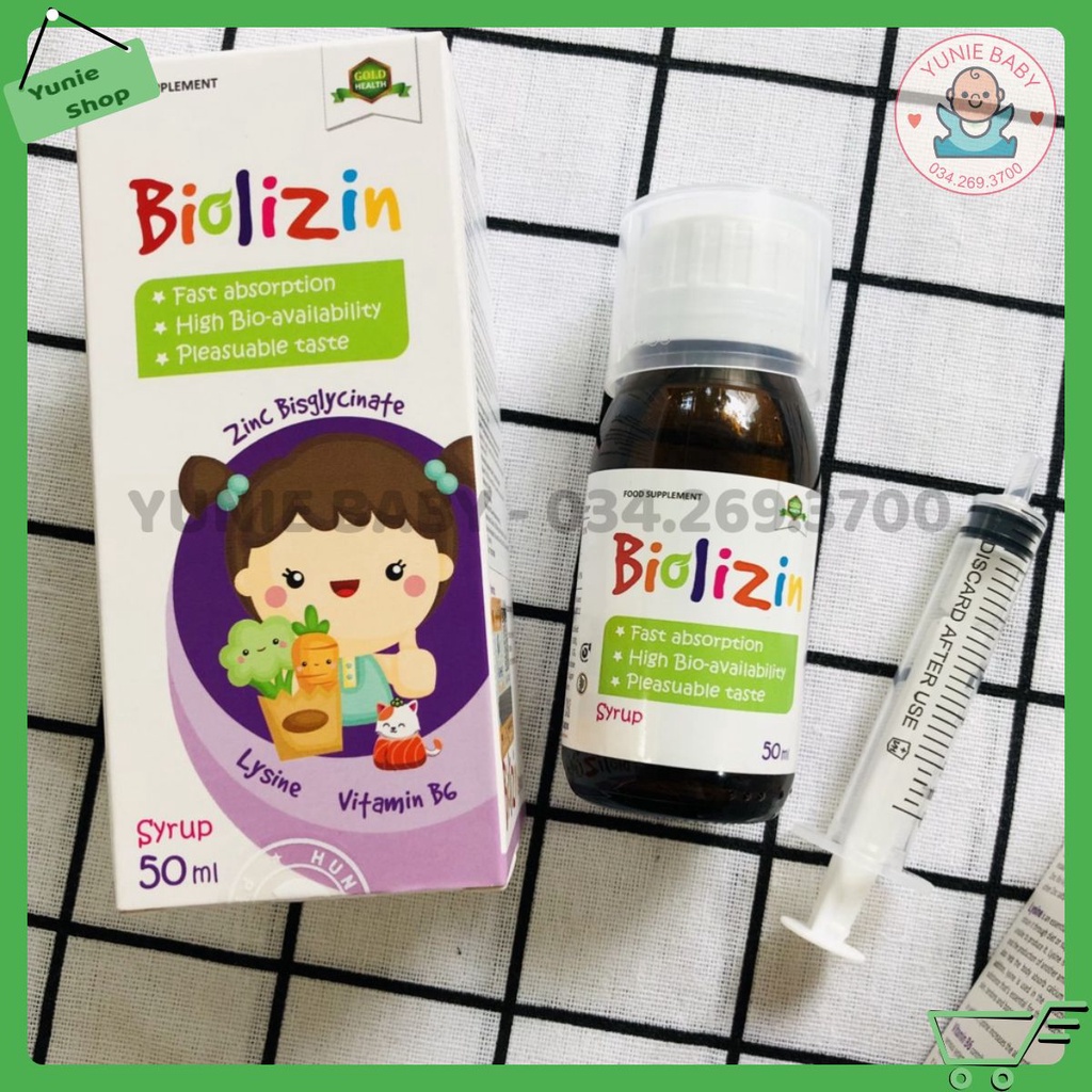 [50ml]Biolizin - Kẽm hữu cơ + Lysine + B6 giúp bé ăn ngon, tăng đề kháng