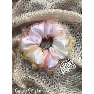 Cột tóc vải Scrunchies gam màu galaxy